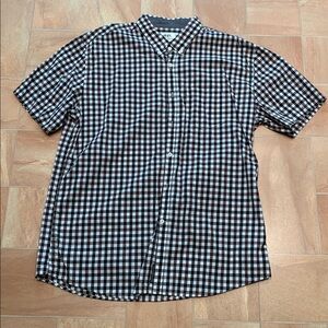 Ecko Unlimited Men's Black Plaid Checkered Short Sleeve Button Down Shirt